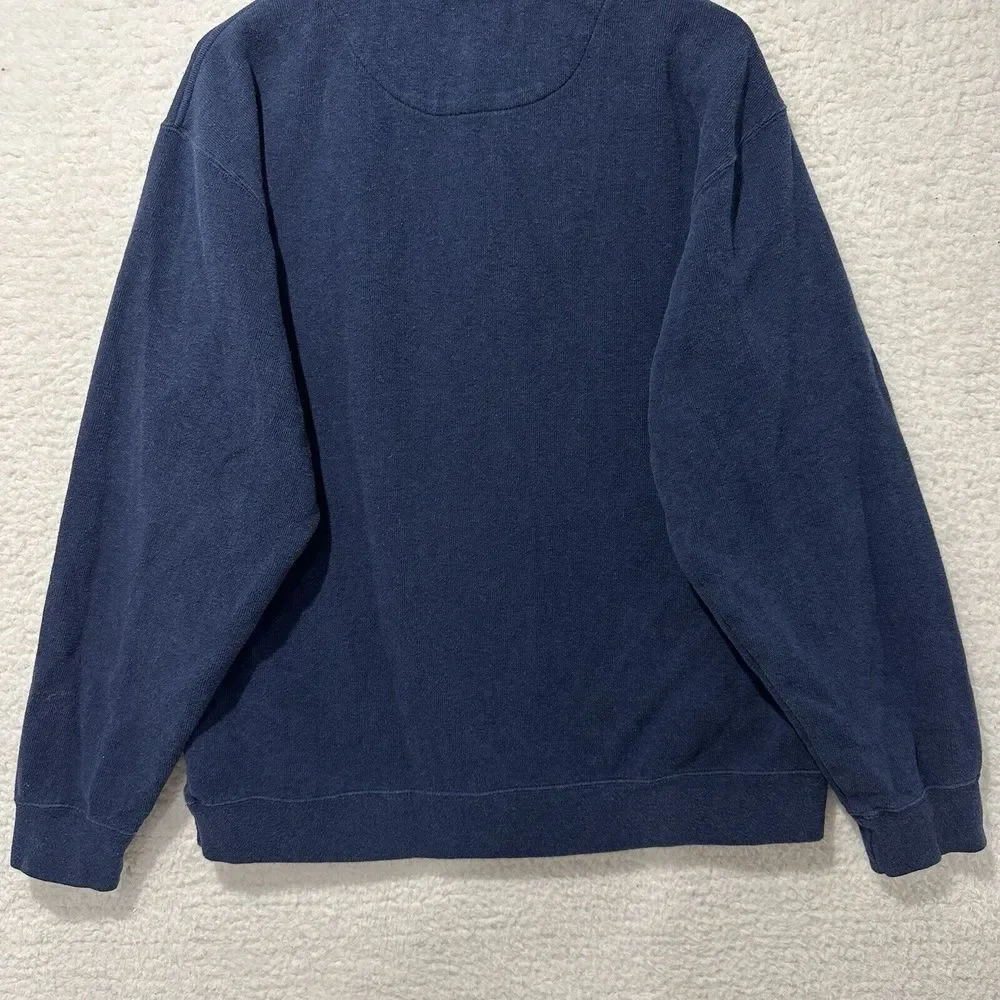 ORVIS Men's Navy Blue 1/4 Zip Pullover‎ Sweater Size Large